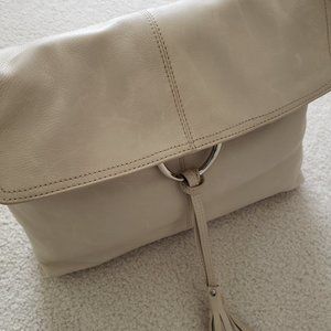 Alfani Beige Soft Leather Shoulder Handbag